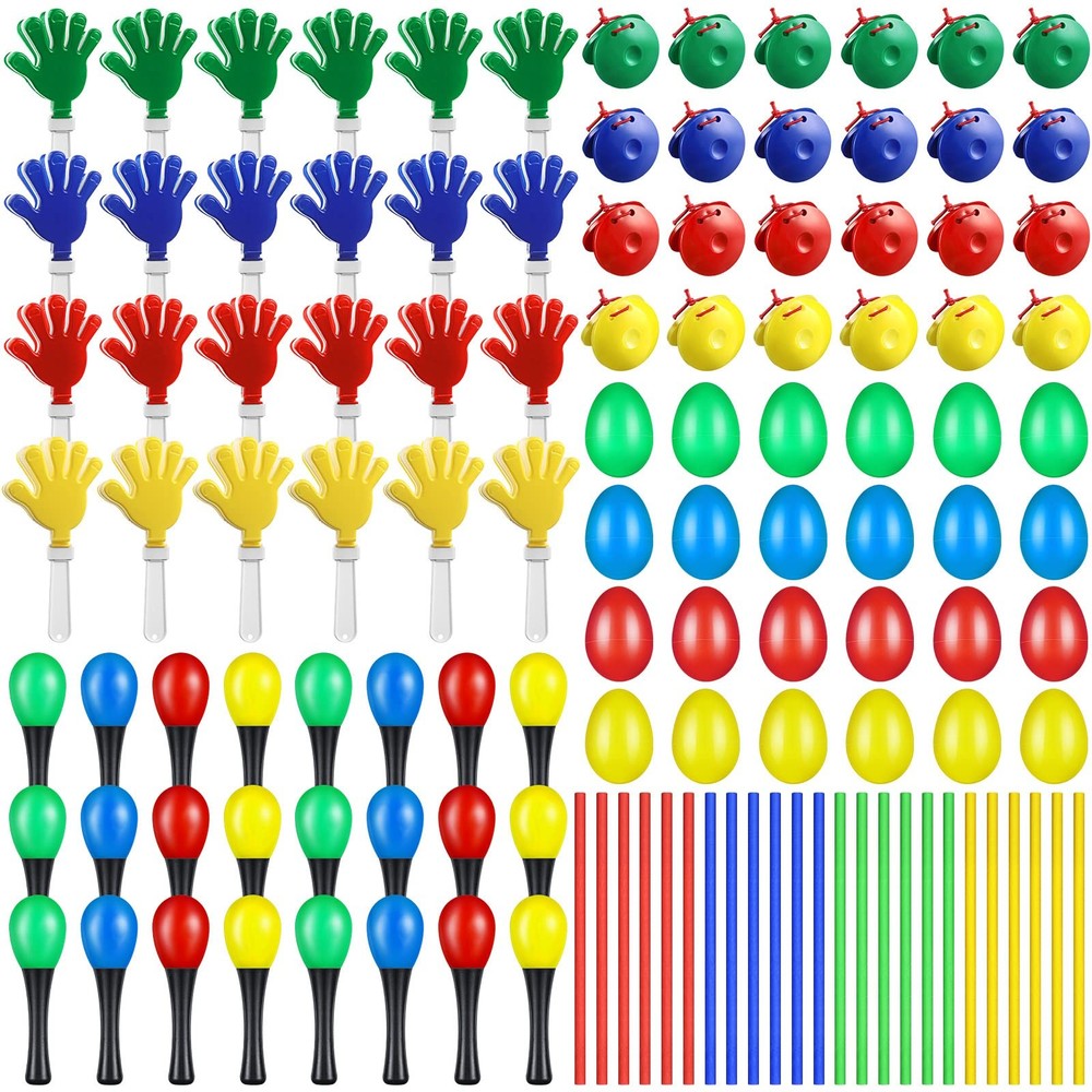 120 Pcs Musical Instruments Learning Percussion Toy Include 24 Plastic Egg Sh...