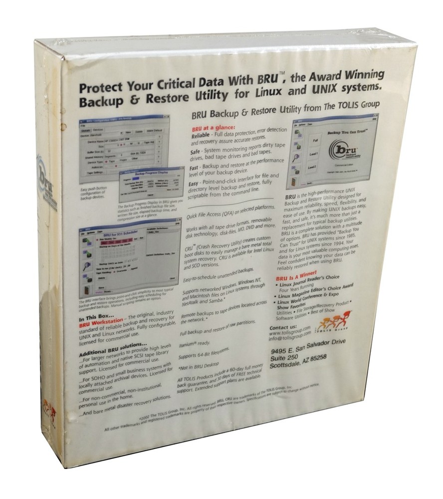 Bru 17 Workstation Backup & Restore Utility - Classic Linux and Unix OS - 2002