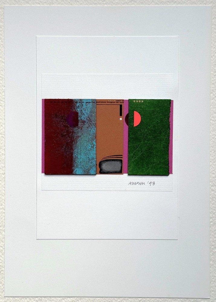 HARRY AMSON (British 20C) - MIXED MEDIA ABSTRACT COMPOSITION #4