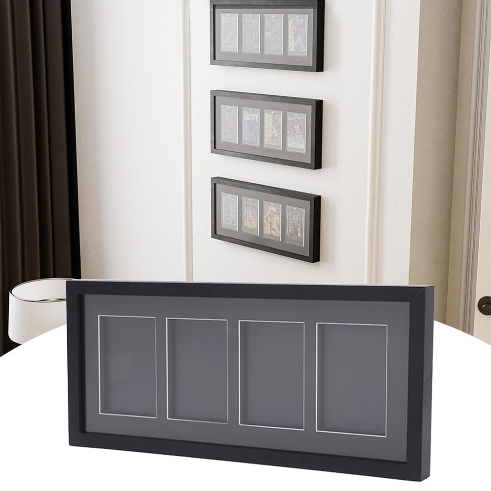 Trading Card Display Frame - Wall Mount Baseball Card Display 4 Standard Cards