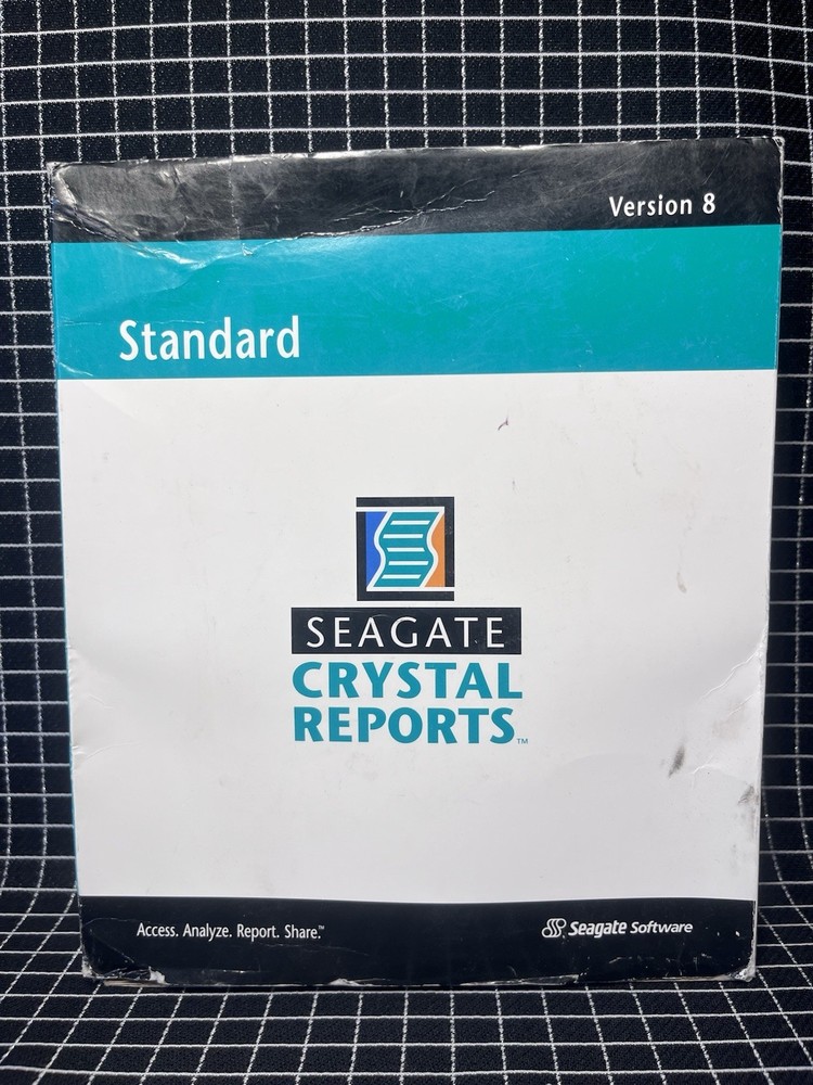 SEAGATE CRYSTAL REPORTS SOFTWARE STANDARD Full Version 8 with Key Code Boxed