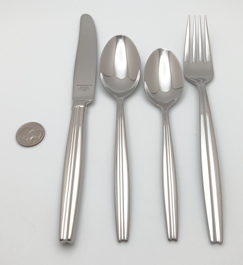 Reed & Barton Tate 4 Piece Server Hostess Set 18/10 Stainless Glossy Flatware