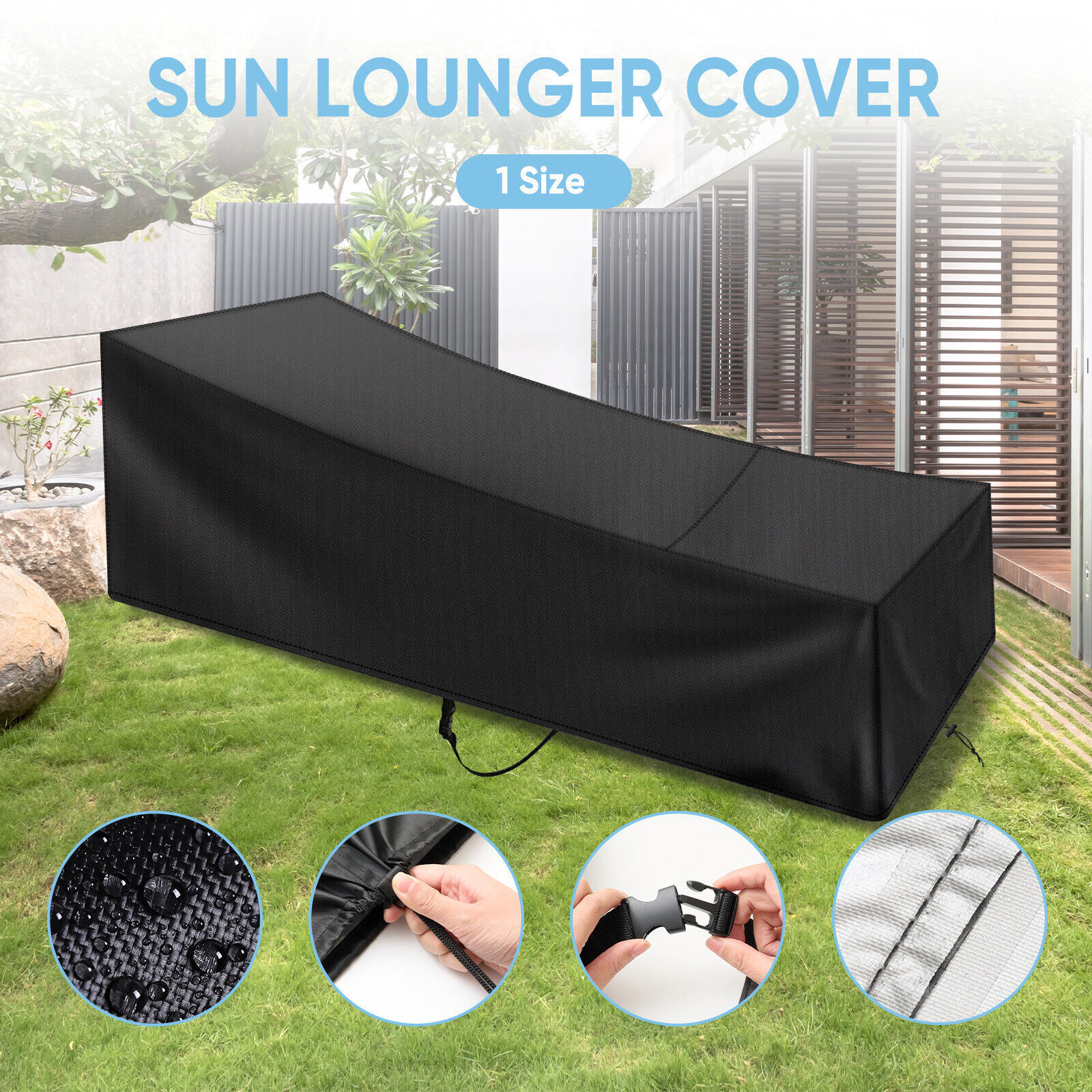 Patio Chaise Lounge Cover Waterproof Heavy Duty Outdoor Furniture Chair Cover US