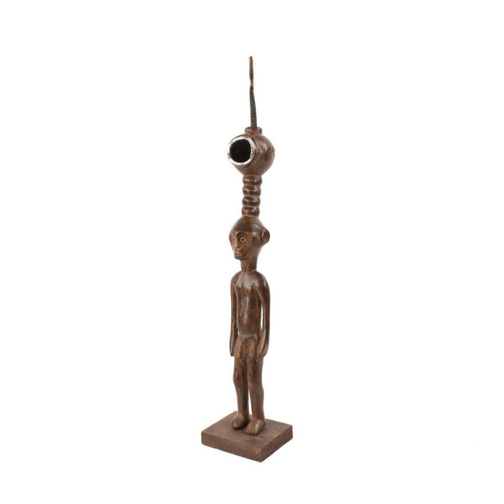 Dinka Male Figural Pipe On Custom Base Congo