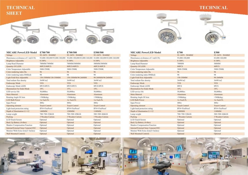 Surgical ceiling lamp MICARE POWER LED E700/500