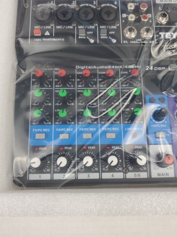 TEYUN A6 Professional 6-Channel Mixing Console w/ Effects Processor (NEW)
