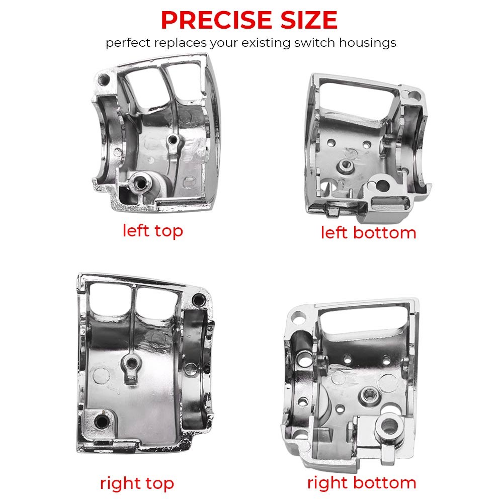 Motorcycle Hand Control Switch Housing Covers w/6pcs Button Cap For Harley Dyna