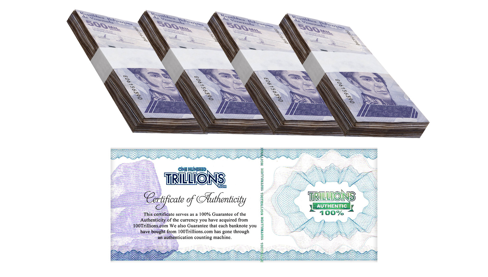 1000x Venezuela 500 Mil Bolivar Soberano Banknotes 2020 CIRCULATED Bundle Brick