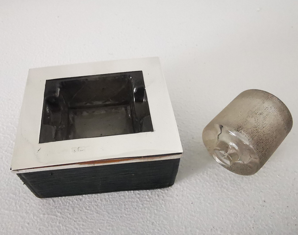 Antique Solid Silver Stamp Roller Moistener - Birm