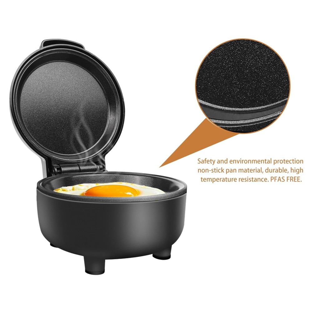 Hyvance Smart Fried Egg Cooker, Automatic Maker for COMPACT, Black
