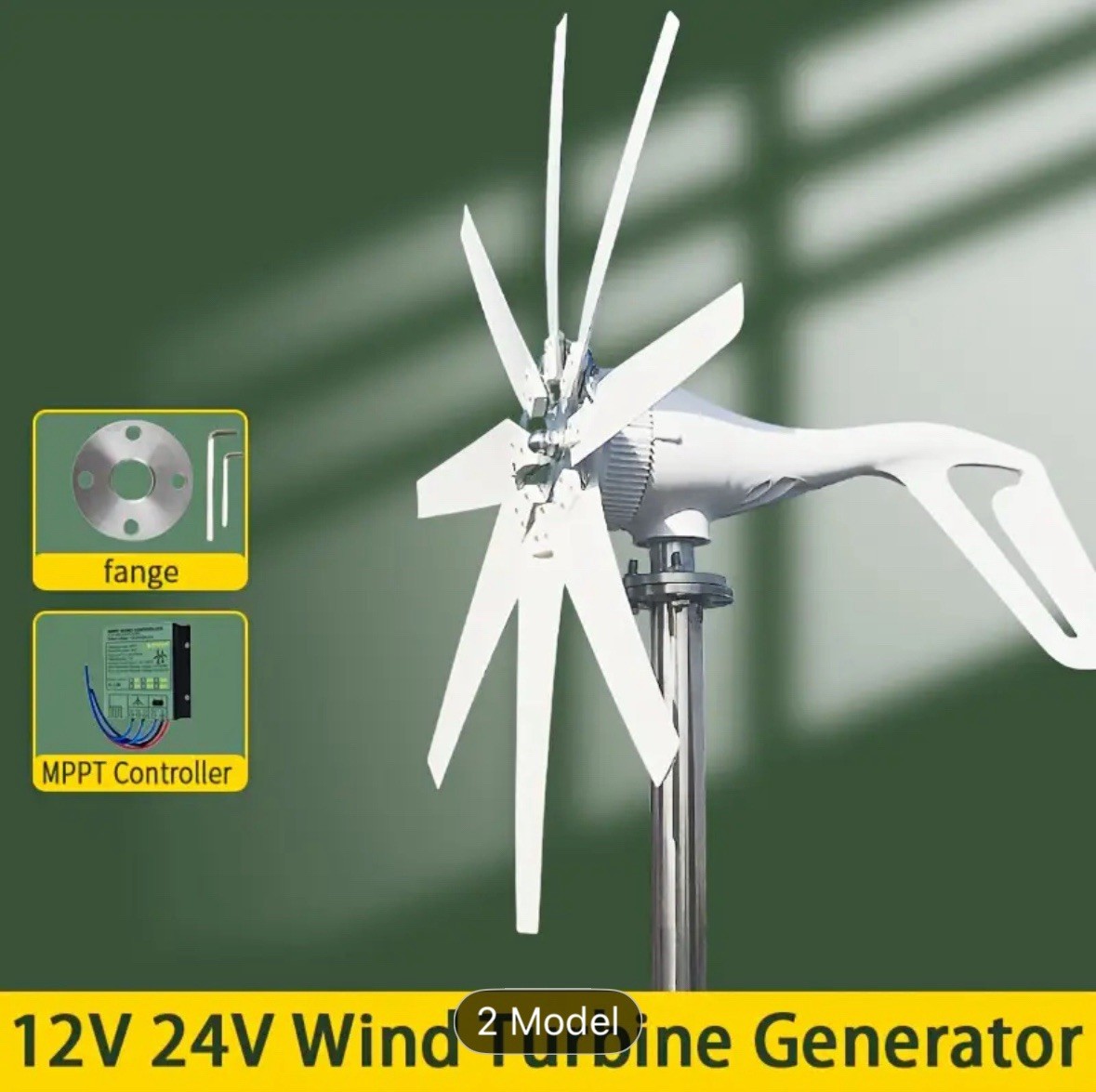 1000W Windmill Turbine Generator With MPPT Controller 8 Blade Complete Power Sup