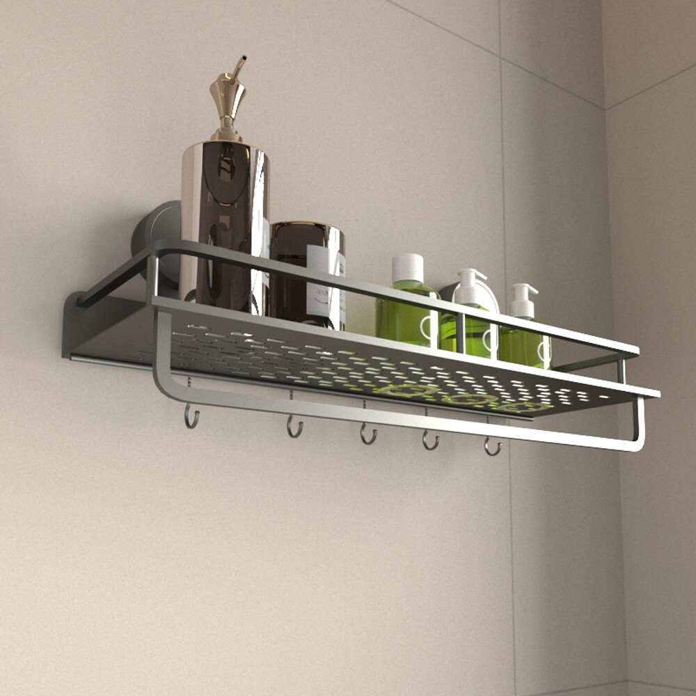 Bathroom Shelf Shower Corner Rack Storage Shampoo Organizer Holder Wall
