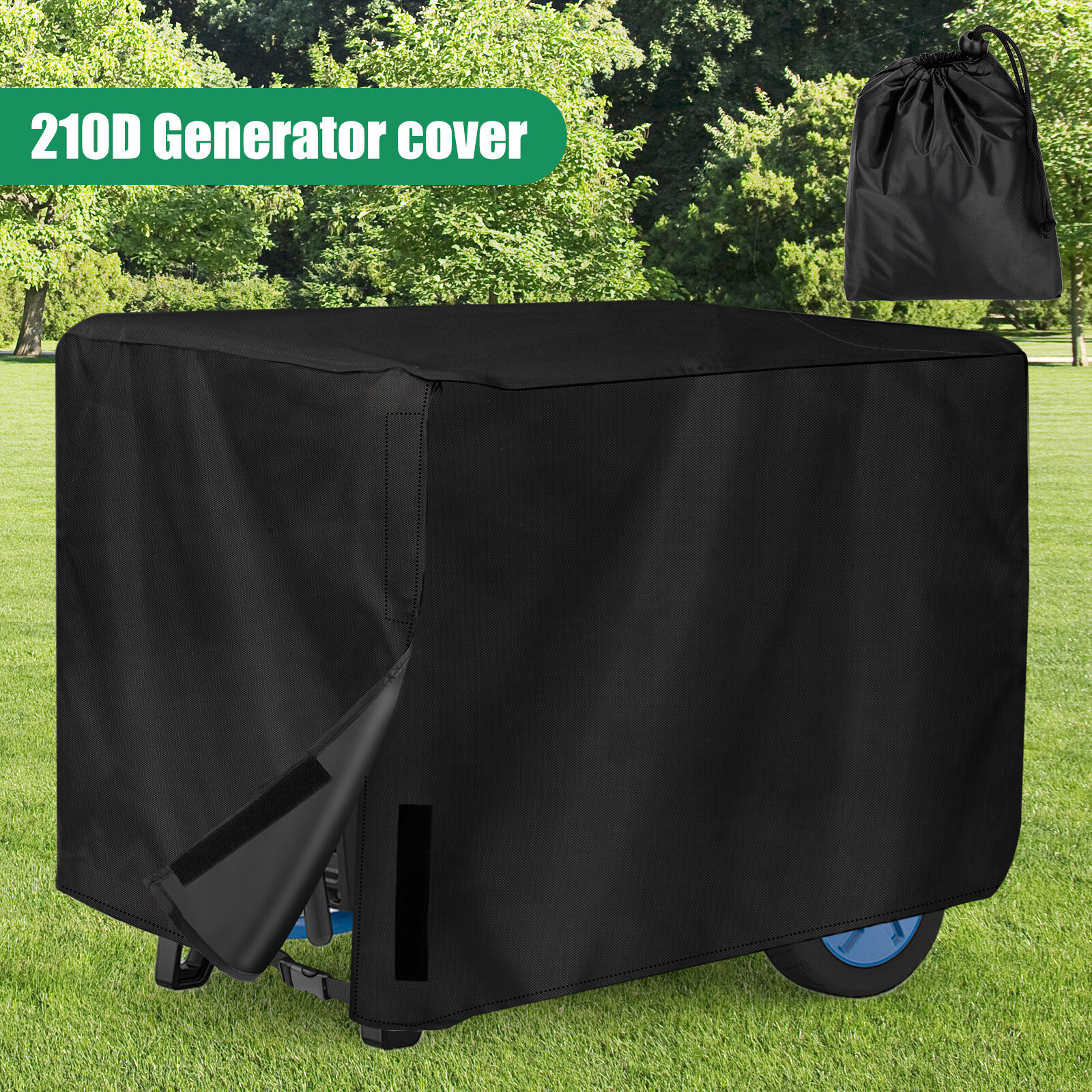 210D Waterproof Heavy Duty Universal Generator Cover 38x28x30" for 5500-15000W
