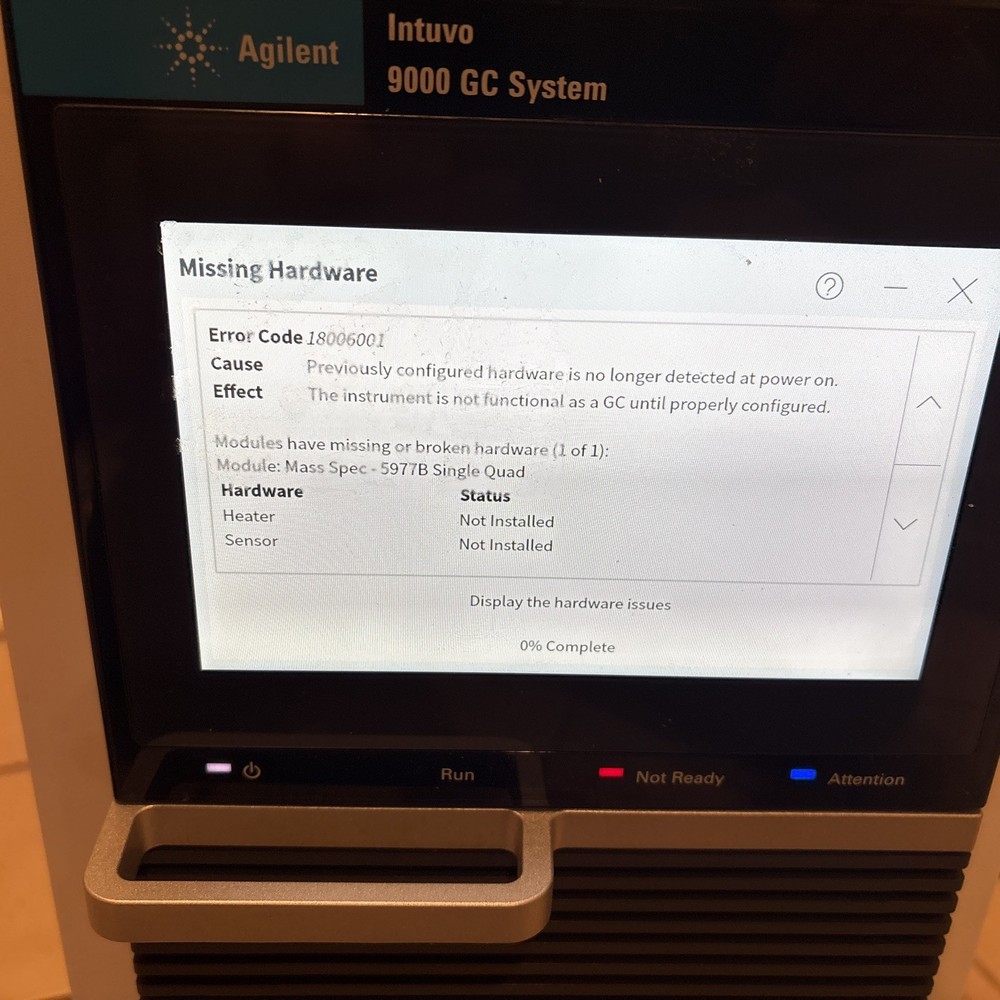 Agilent Intuvo 9000 GC System / Missing Hardware