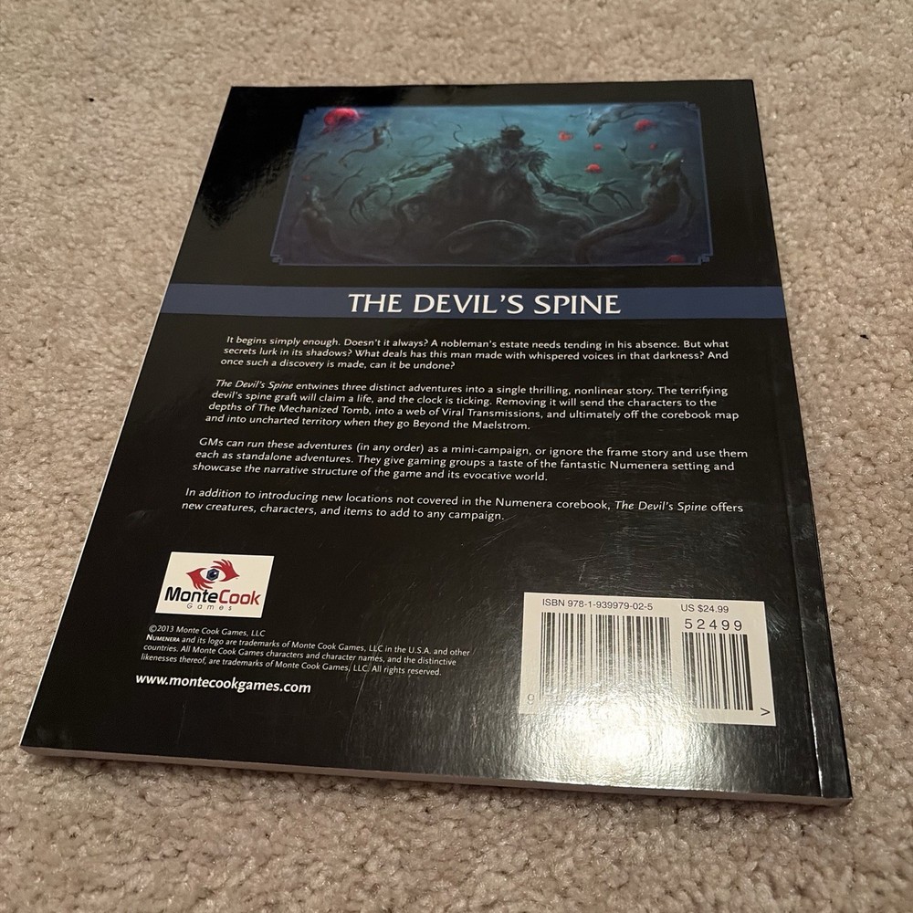 Numenera RPG Core Rulebook with map and Devil’s Spine by Monte Cook