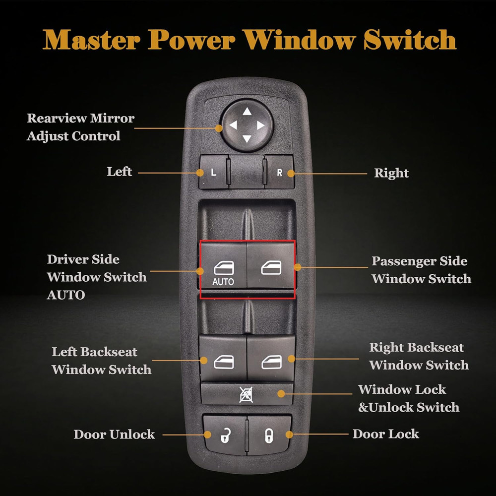 Driver Side Master Power Window Switch - 8Pins + 13Pins - Compatible with 2011-2