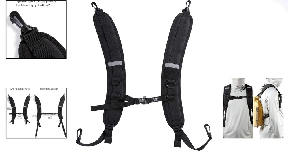 Durable Adjustable Straps for Backpacks - Max Load 44lbs with Padded Comfort