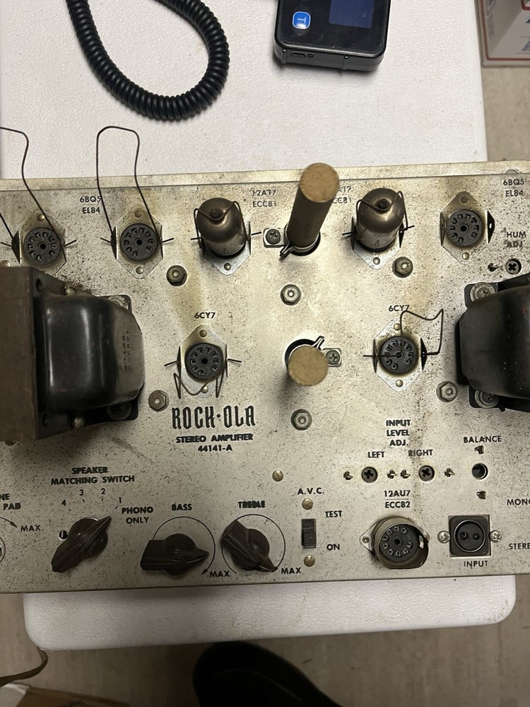 JUKEBOX ROCKOLA 44141-A. STEREO AMPLIFIER -UNTESTED