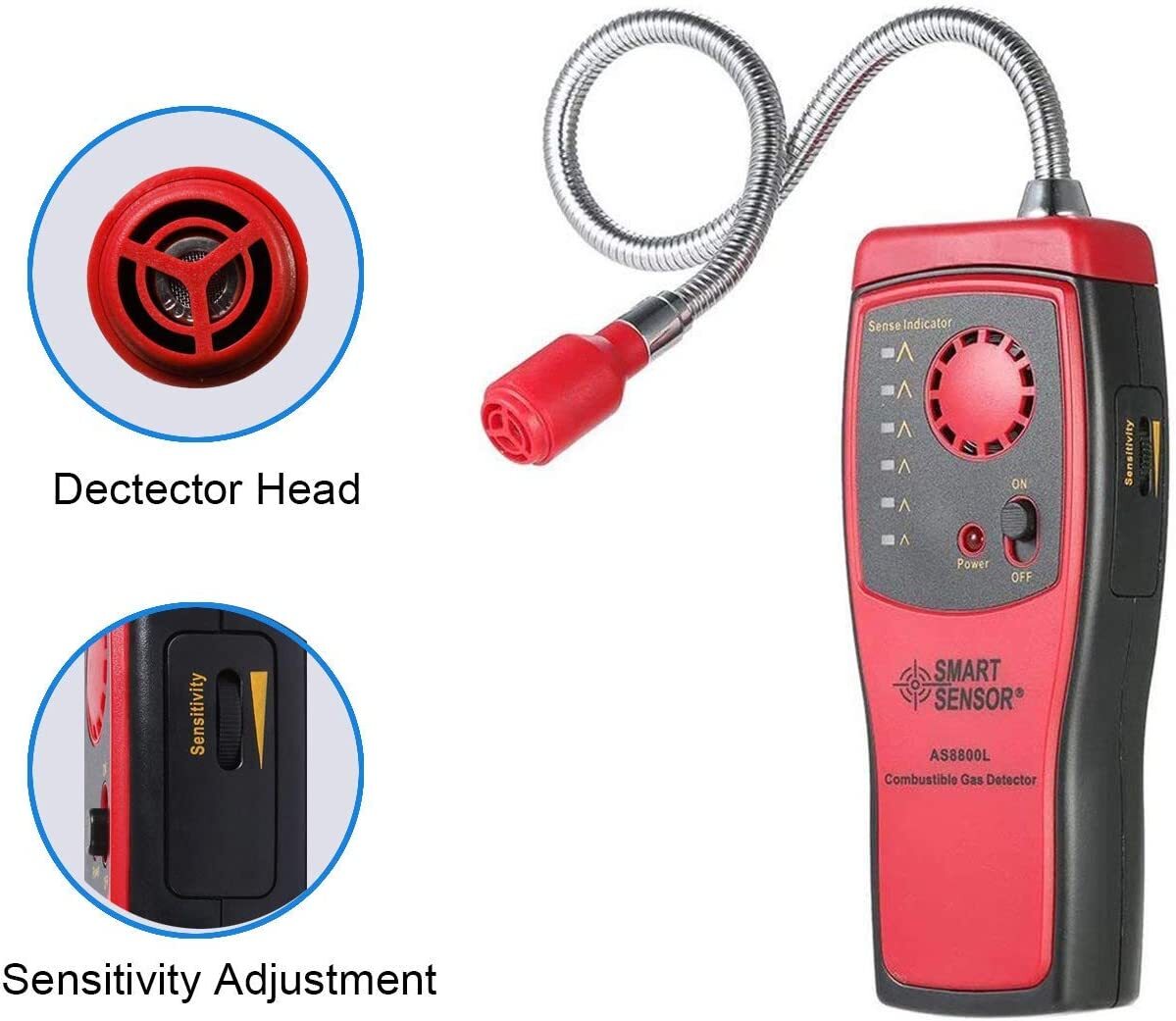 Handheld Combustible Natural Gas Propane Leak Detector Alarm Leakage Nose Tester
