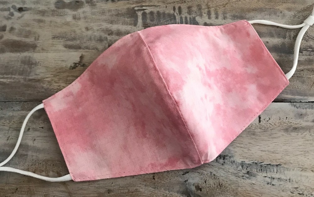 Face Mask 3 Layers - Pink Clouds - Reusable & washable with filter pocket