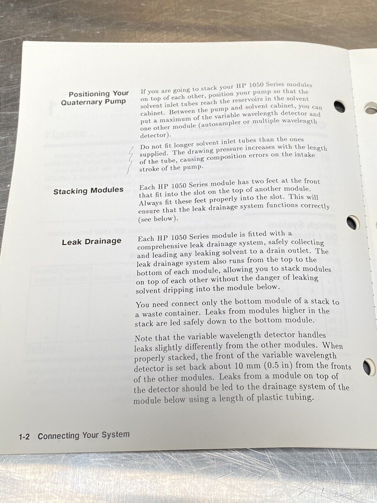 Hewlett Packard HP 1050 Series HPLC Modules APR 90 - Users Guide / Manual