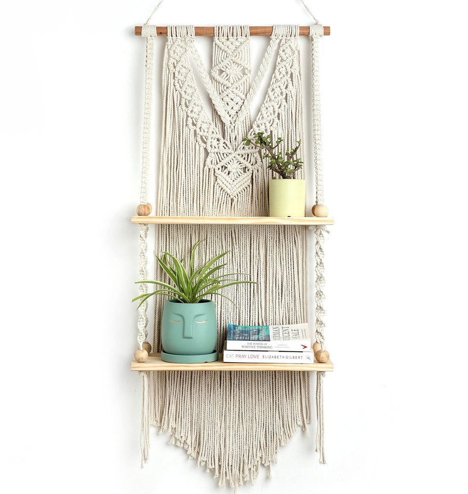 Macrame Wall Hanging Shelf - Boho Shelves Bedroom Decor | Macrame Wall Decor ...