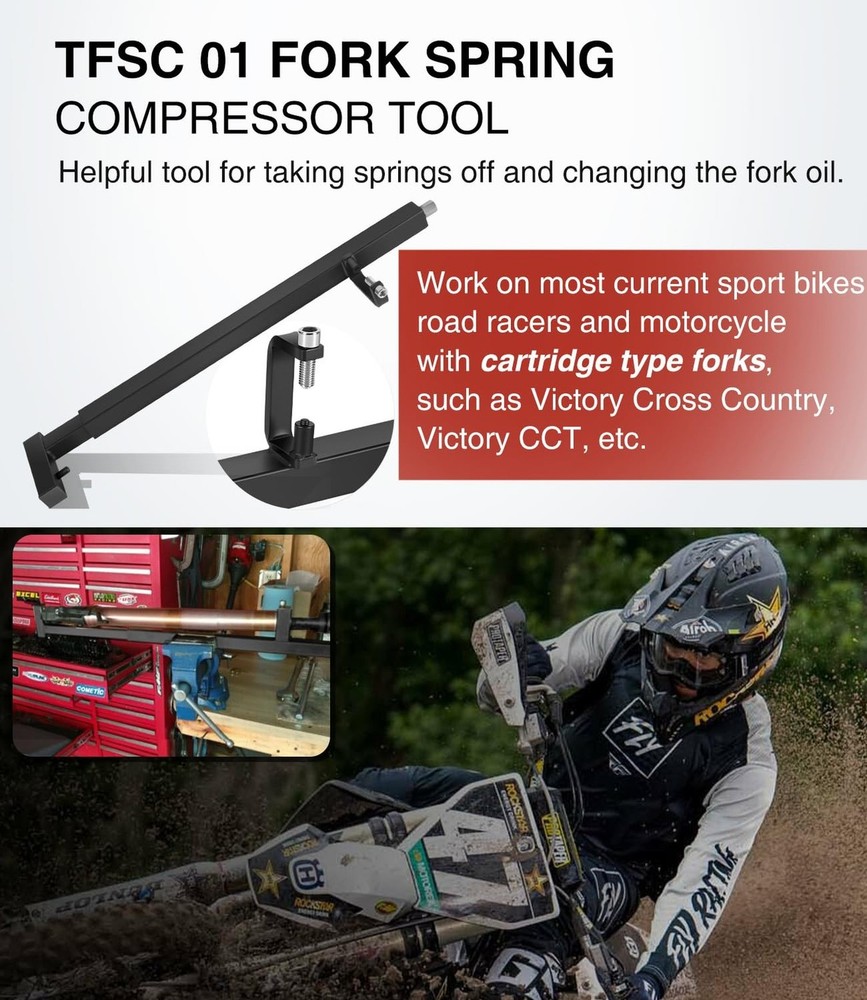 TFSC 01 Fork Spring Compressor Tool for Most Current Sport Bikes and Road Rac...