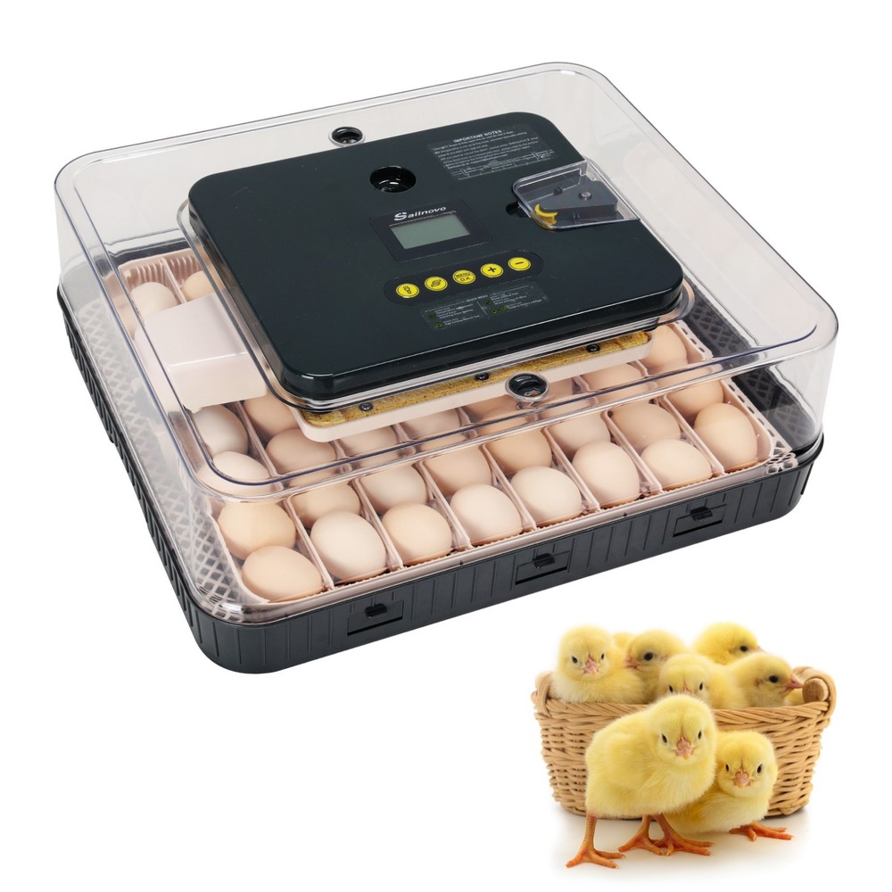 56 Egg Incubators for Hatching Eggs with Automatic Egg Turning and Humidity Gray