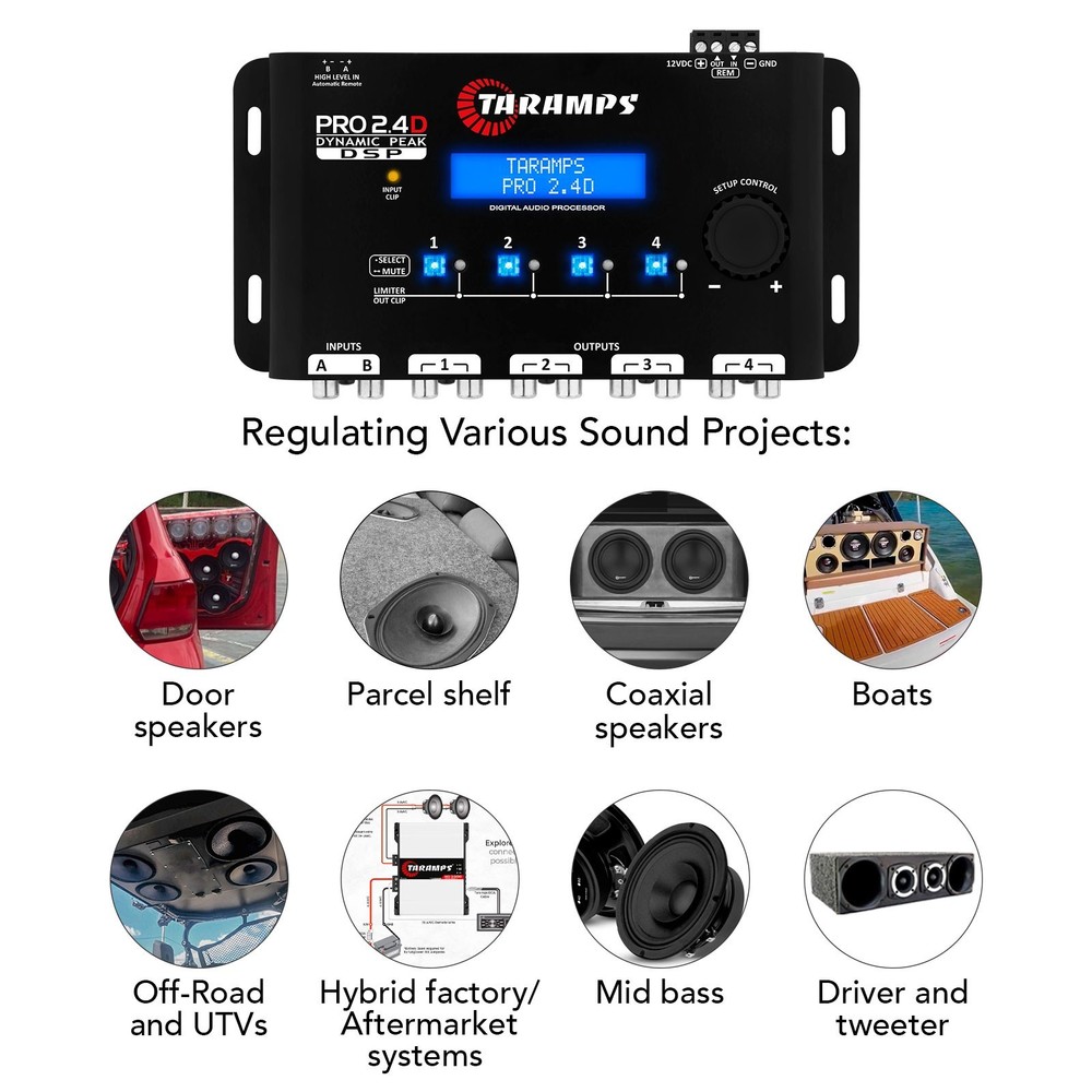Taramps Pro 2.4D Dynamic Peak DSP Crossover Full Digital Signal Processor