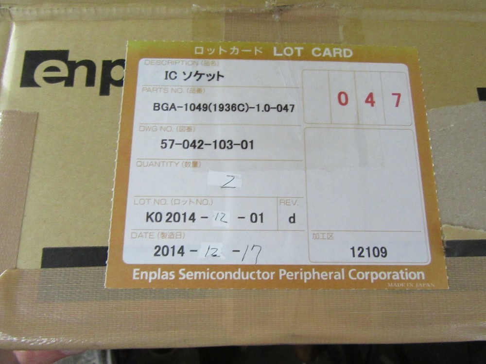 enplas bga-1049(1936C)-1.0-047 bga test programming fixture socket [4*V-8]