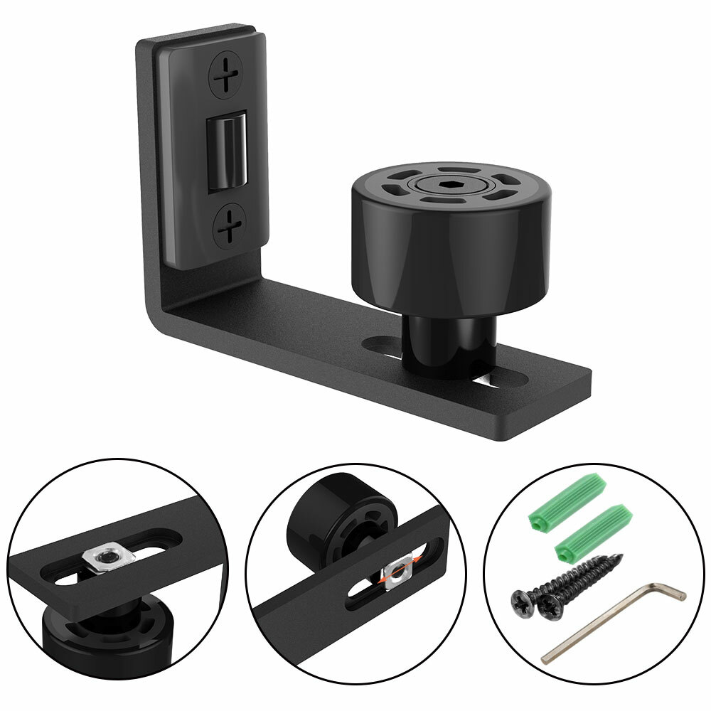 Big Wheel 5-12FT Sliding Barn Door Hardware Kit (Include Adjustable Floor Guide)