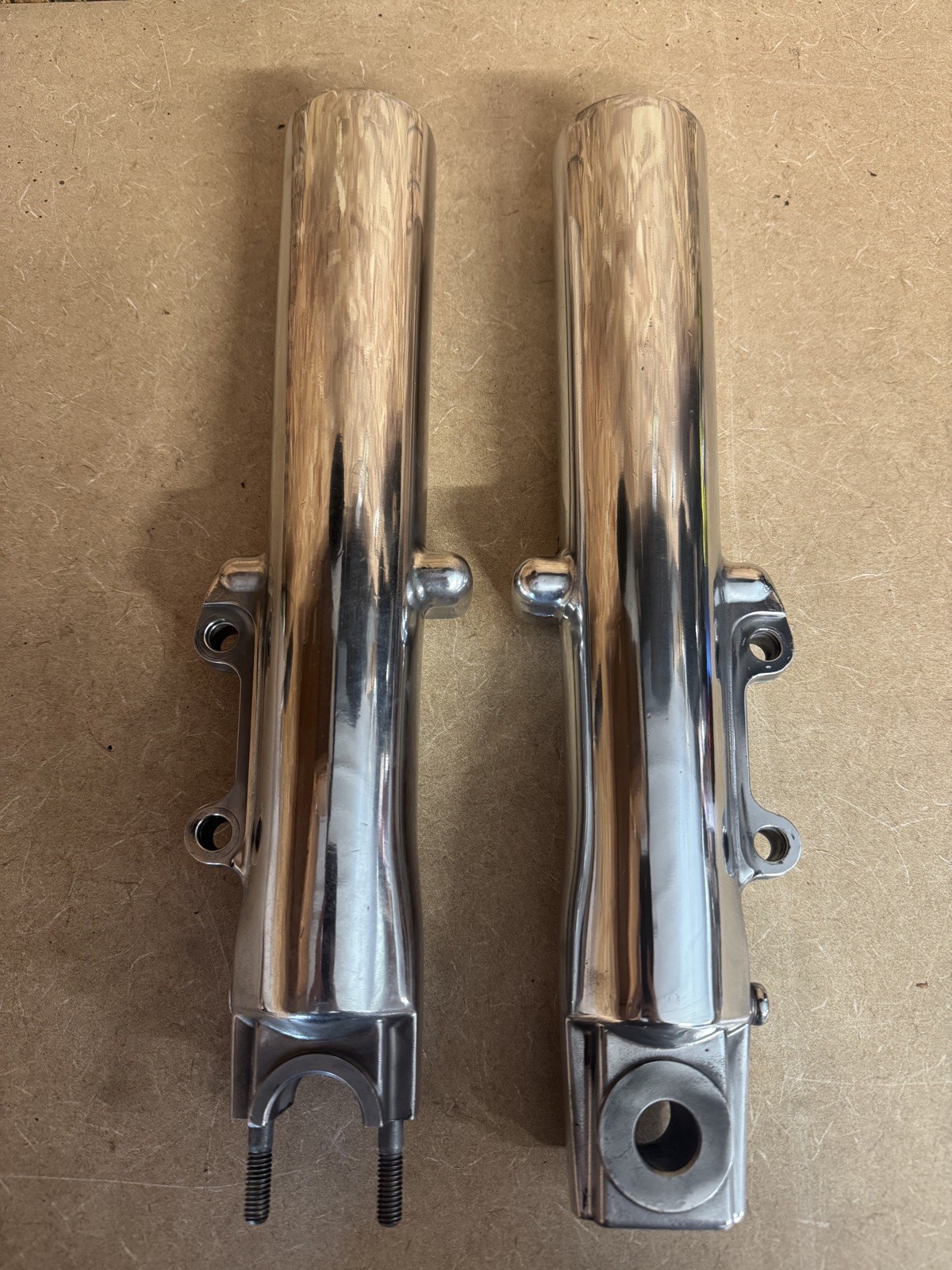 HARLEY 00 -13 Touring Single Fork legs sliders POLISHED Twin Cam Dyna Softail