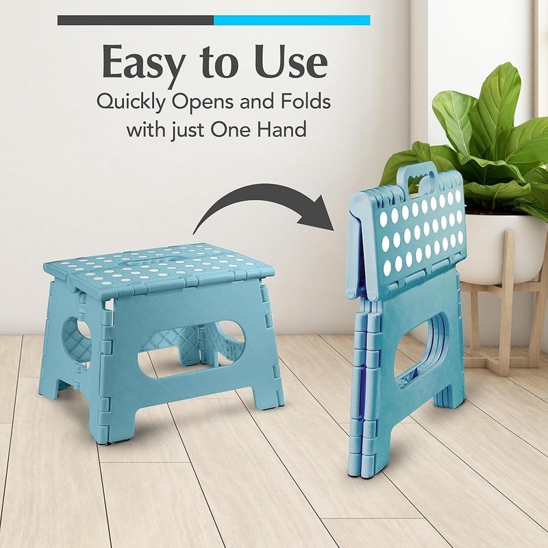 Folding Step Stool Lightweight Portable Non Slip Bathroom Ladder Multi Use