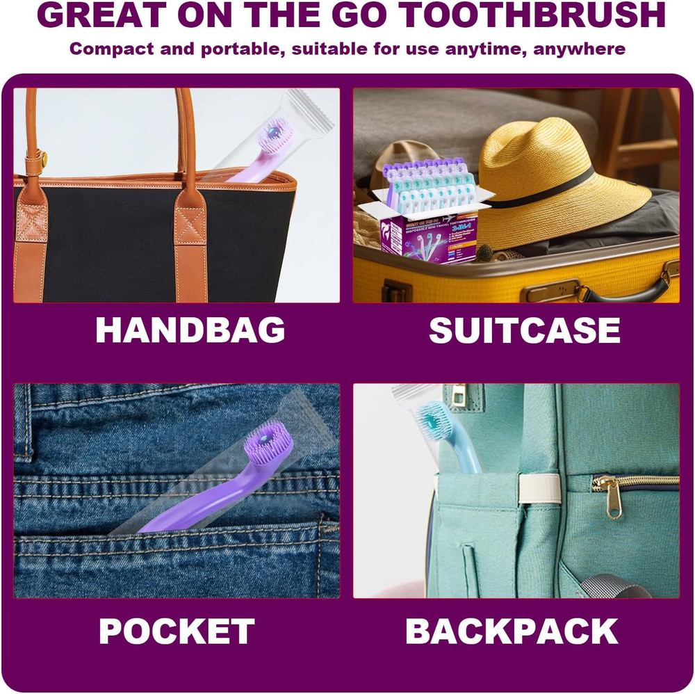 Mini Disposable Toothbrush, Pre-Pasted Toothbrushes with Toothpaste and Toothpic