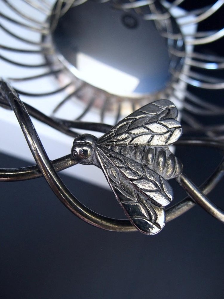 Godinger Silverplate Serving / Bread / Fruit Basket Butterfly Dragonfly Bee Bug