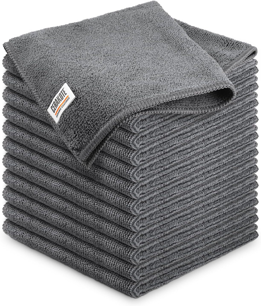 Microfiber Towels (12 Pack) - Cleaning and Application Towels Durable Microfi...