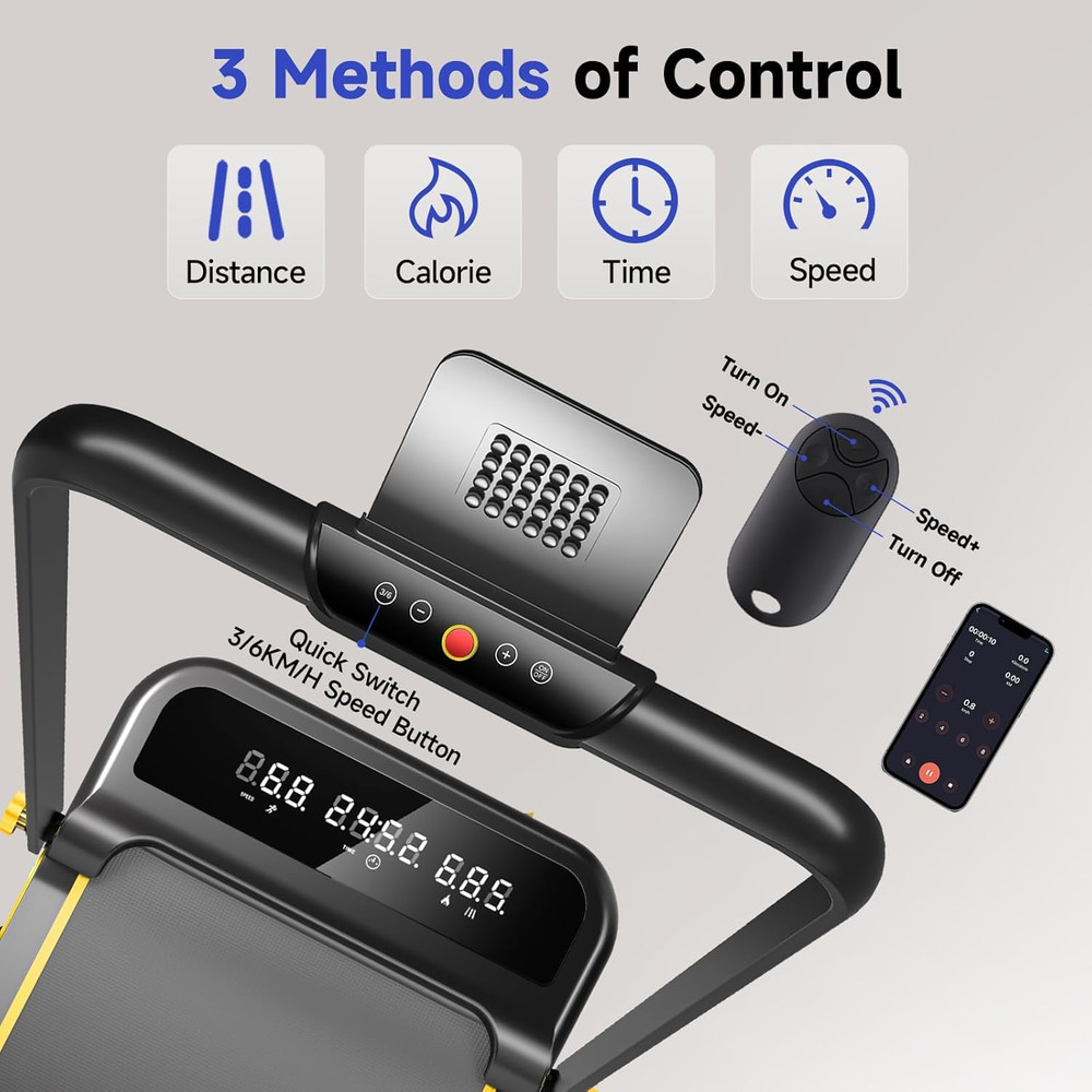 Portable Foldable Treadmill with Incline & Remote for Home/Office Use