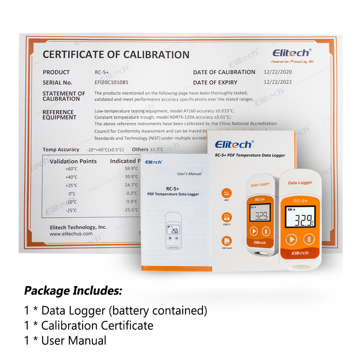 Elitech RC-5+ USB Temperature Data logger Temp Recorder PDF Reporter 32000 Point