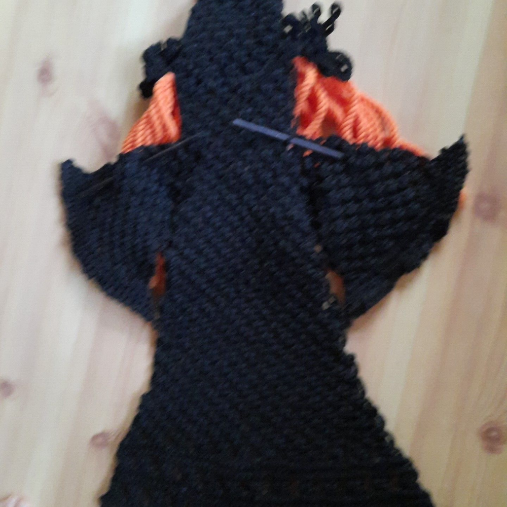 Vintage Halloween Macrame WITCH Handmade Wall Hanging