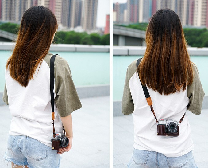 Quick-Release Adjustable Camera Neck Strap for DSLR/SLR/Mirrorless Cameras Black