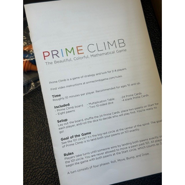 Prime Climb Math for Love Board Game Complete Great Condition