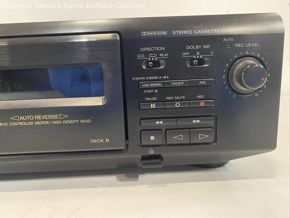 Sony Stereo Cassette Deck Model: TC-WR661 - Read