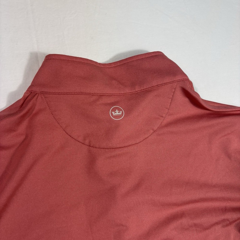 Peter Millar x Diamond Logo Men’s Salmon Pink Quarter Zip Pullover Size Large