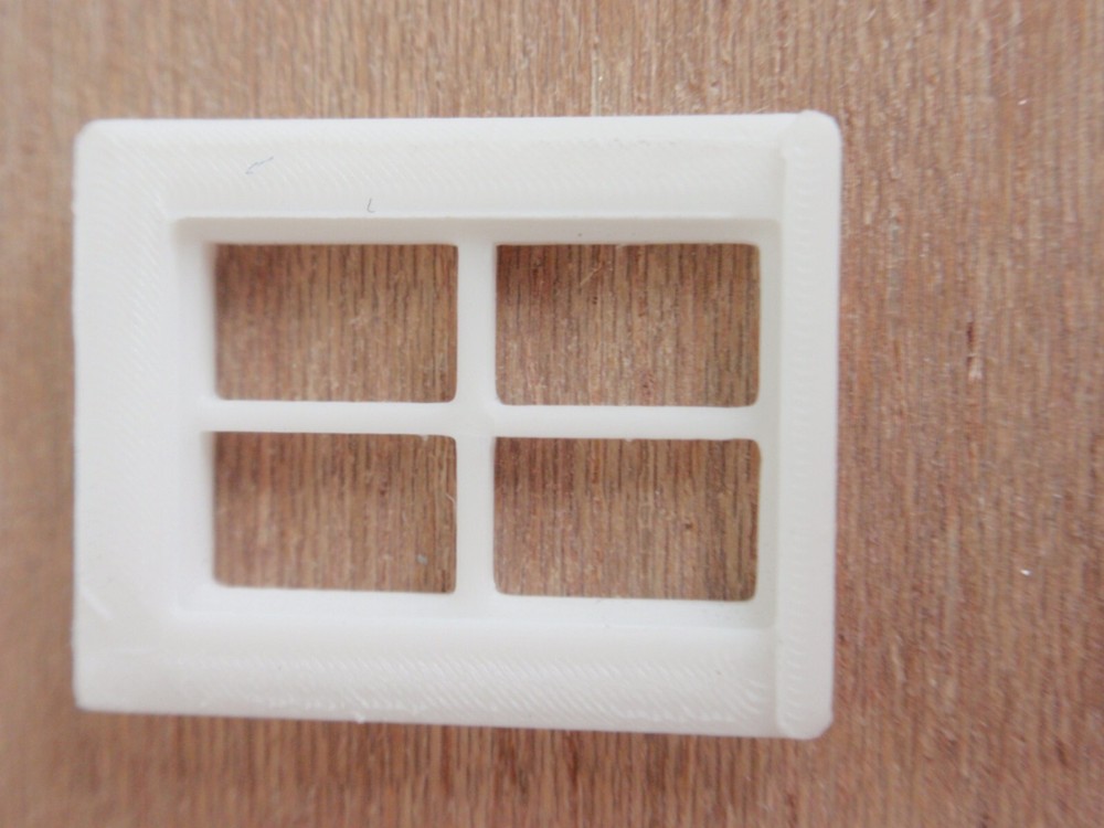 Nickdo3D - O Scale 4 Pane Windows - 25 Pack - WHITE