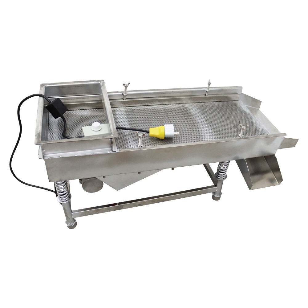 Electric Straight Sieve 2mm Stainless Steel Linear Vibrating Screen 110V 1 Layer