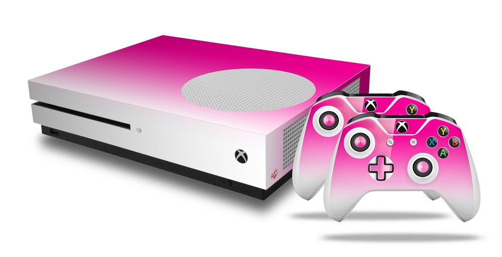 Skin XBOX One S Console Controller Smooth Fades White Hot Pink
