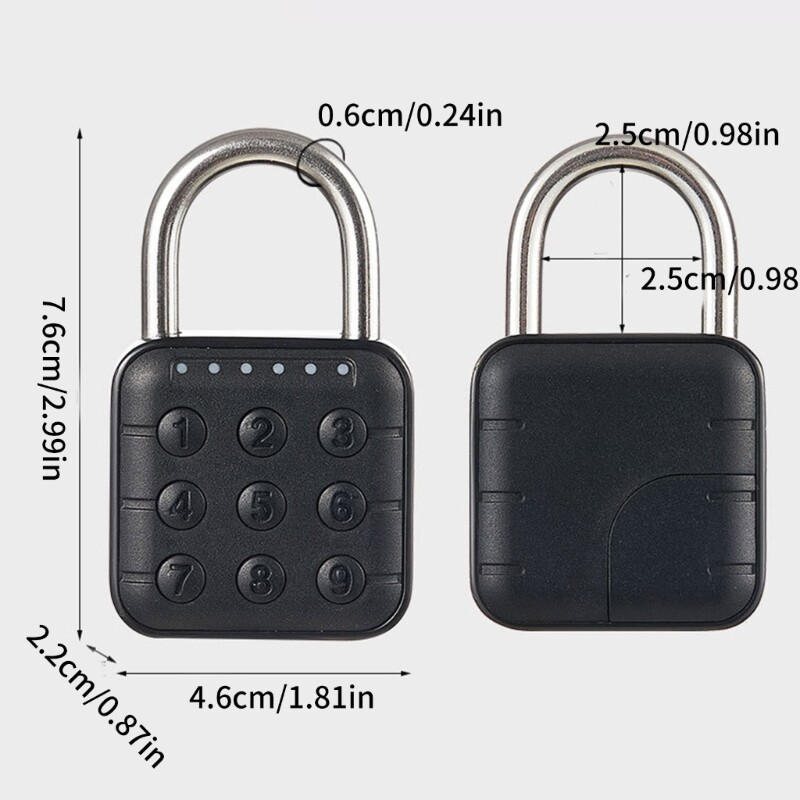 6 Digit Waterproof Code Padlock Combination Lock Keyless AntiTheft Padlock
