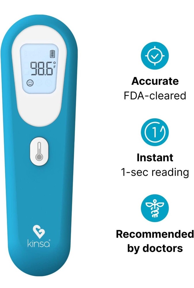 Kinsa Quick Scan Non-Contact Smart Digital Bluetooth Thermometer 1 Sec Readings
