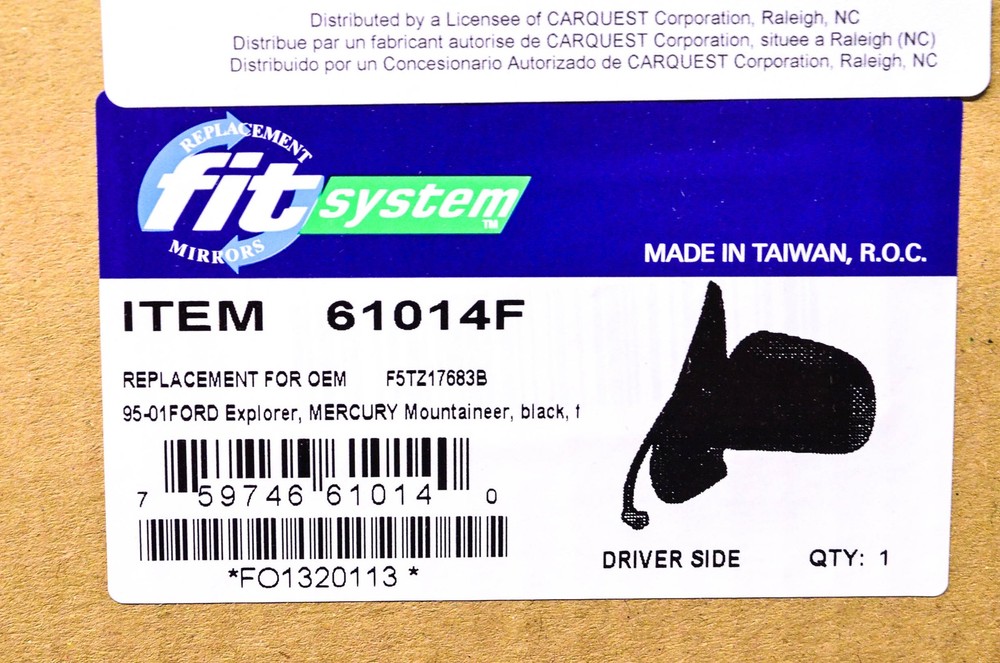 Fit System 61014F Ford Explorer Driver's Side Foldaway Mirror NOS