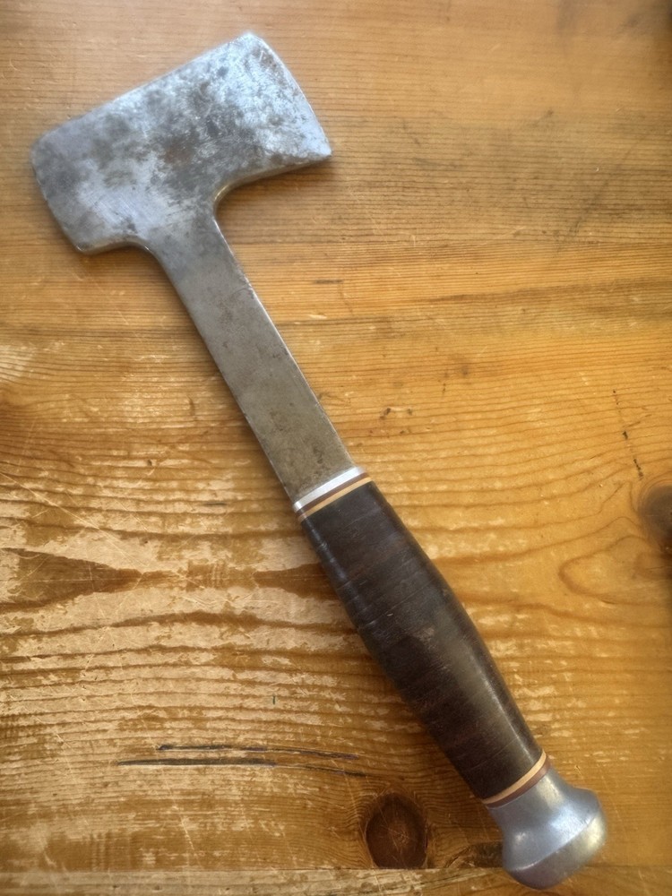 Vntg. Kinfolks Hatchet Stacked Leather Handle - Rare HTF